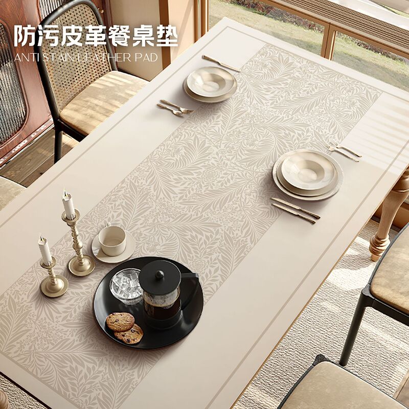 Internet Celebrity Dining Table Mat, Accessible Luxury High-End Rectangular Tablecloth, Waterproof, Oil-Proof and Dirt-Resistant, Special Coffee Table Table Mat for Living Room