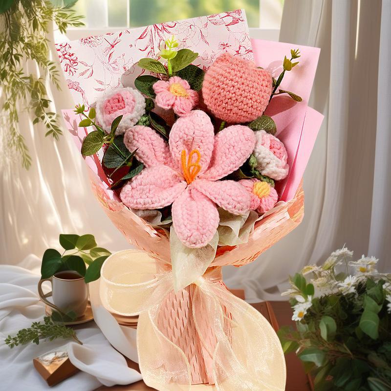 Tulipán abierto cabeza gorda tulipán rosa rosa pequeña