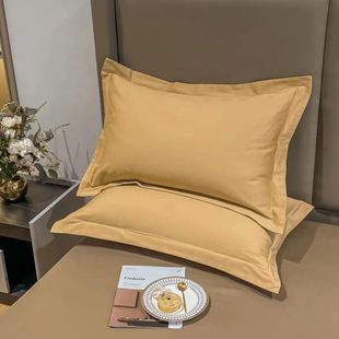 Washed Cotton Pure Cotton Pillowcases, a Pair for Home Use, 48X74Cm Thickeneded Whole Head Brushed Pillowcases, Single Liner Cover
