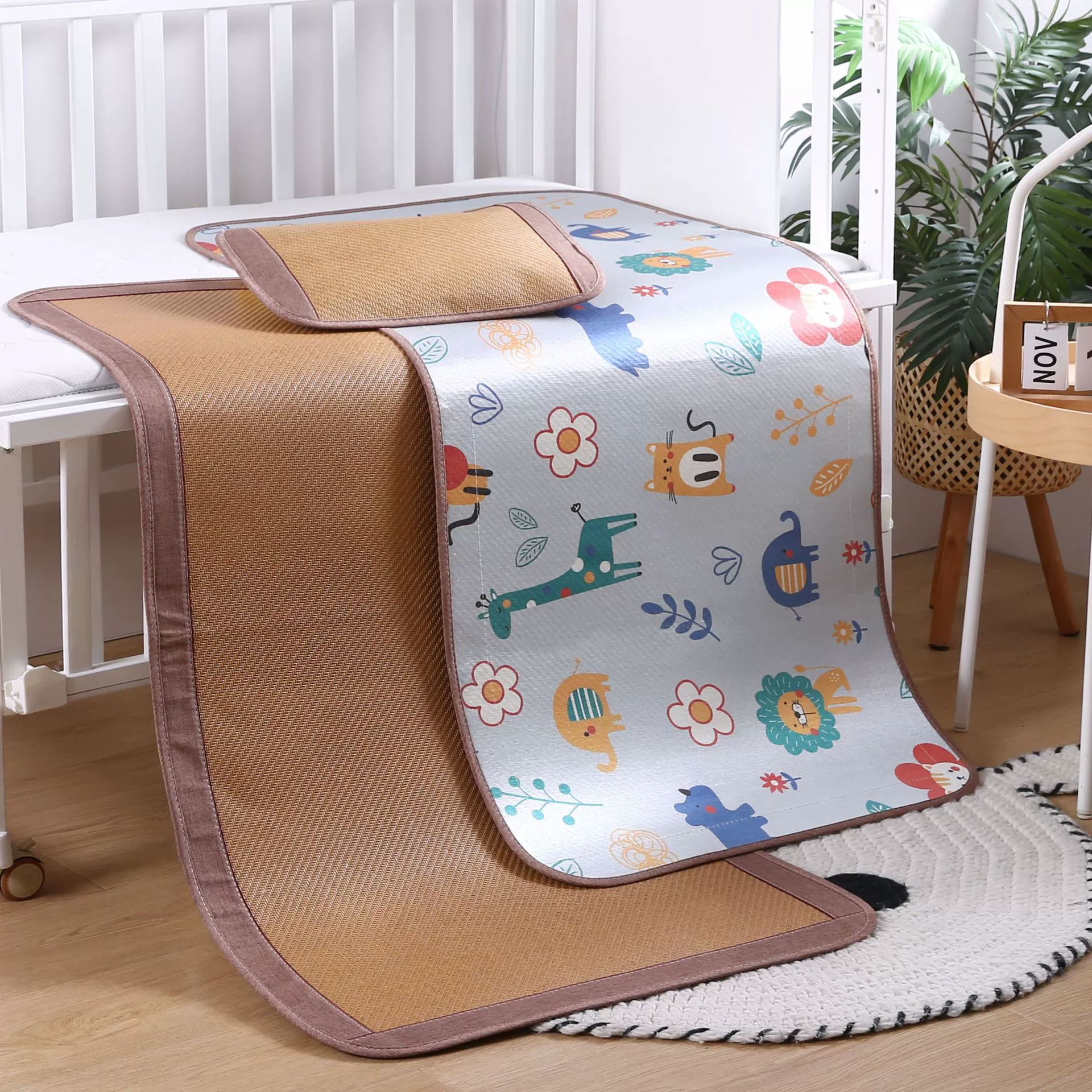 Cooling mat, double-sided silk set for kindergarten, summer mattress for students