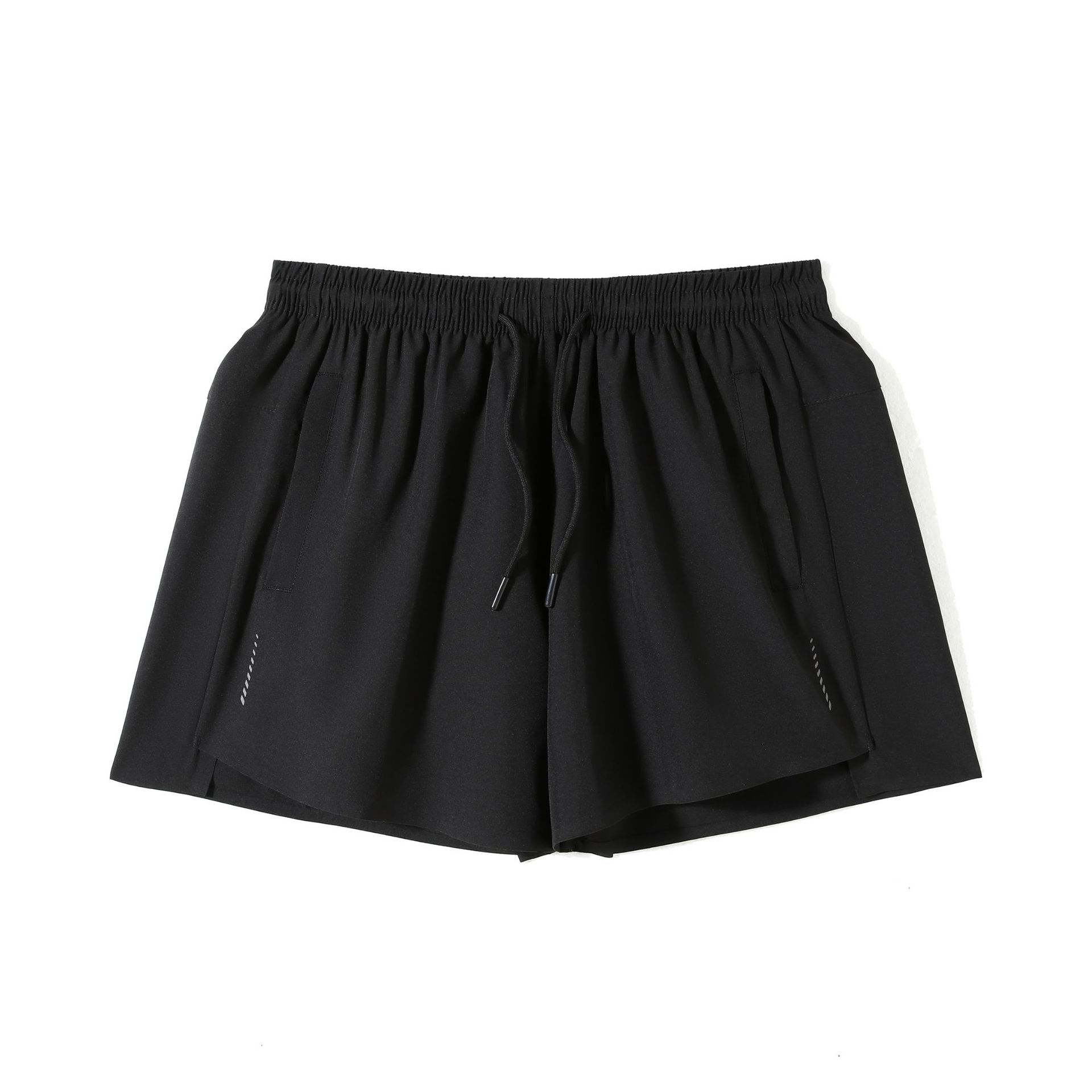 Pantalones cortos deportivos al aire libre para hombres de verano nuevos sin marcas de borde reflectante rápido secado transpirable entrenamiento de pista y campo de tres puntos