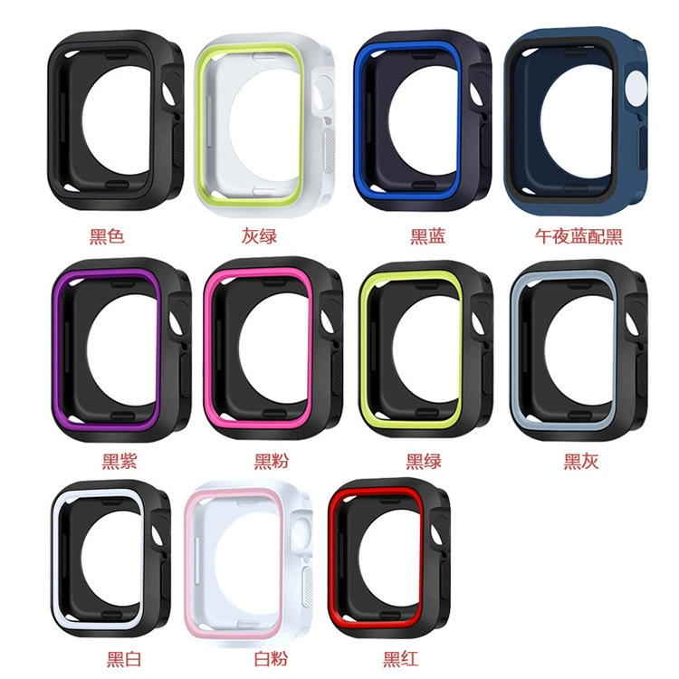 Защитный чехол для Apple Watch 56789, двухцветный силиконовый, для iWatch Ultra2, полузакрытый, противоударный, рамка для часов