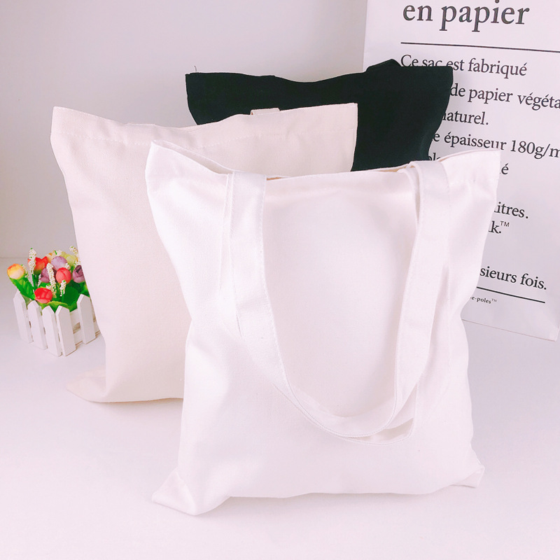 2025跨境帆布手提袋12安棉布包单肩空白拉链内袋购物袋DIY手工包