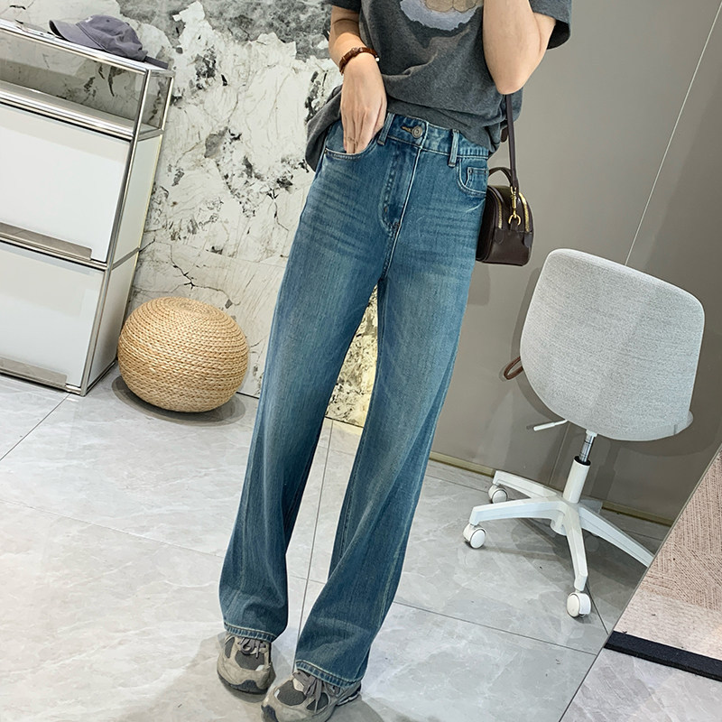 Slimming ace! Smooth and straight, four-way stretch straight-leg jeans for women, new autumn high-waisted narrow wide-leg pants Slimming ace! Smooth and straight, four-way stretch straight-leg jeans for women, new autumn high-waisted narrow wide-leg pants