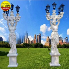 大理石のランプマン彫刻石彫刻ヨーロッパの人物彫刻中庭ヴィラキャラクター風景彫刻装飾品