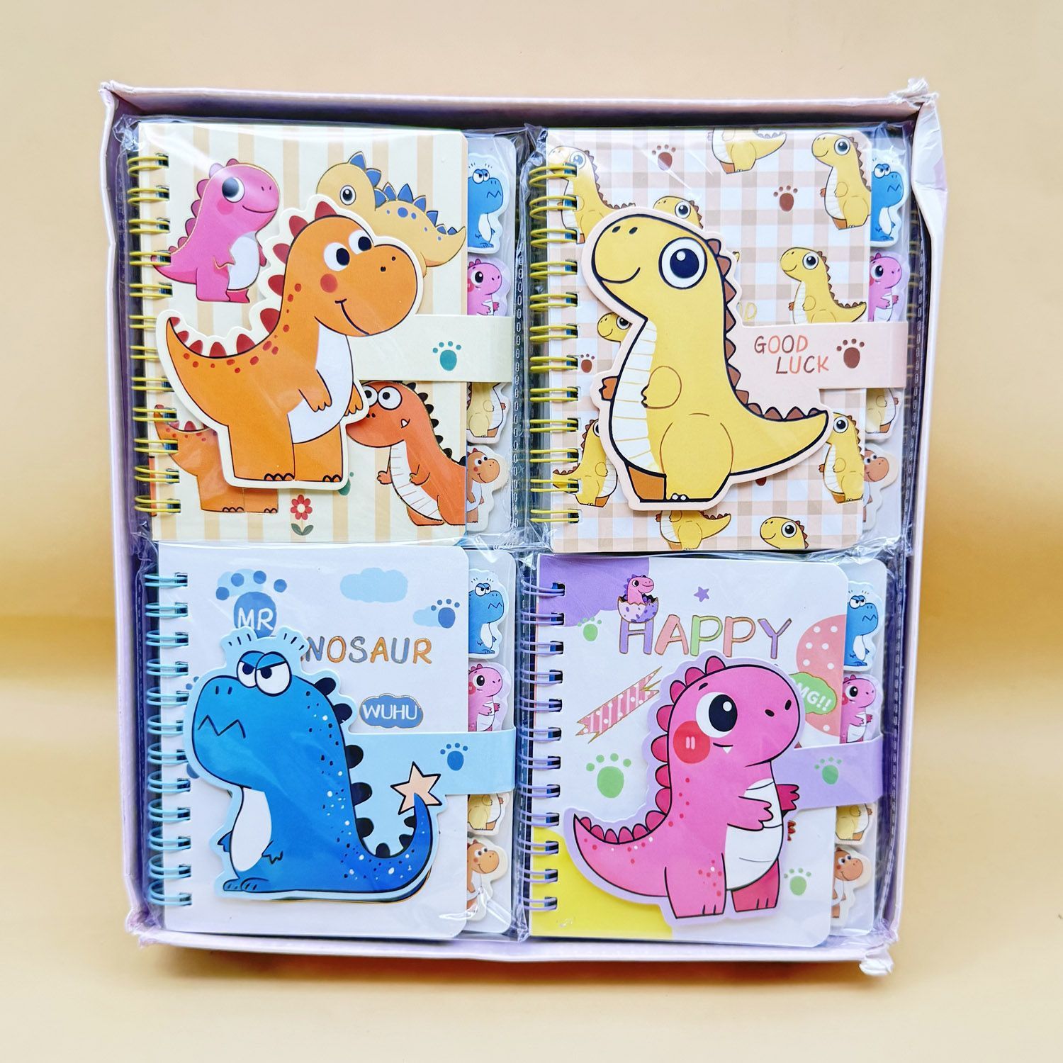 Cuaderno Espiral Clasificador A7 con Páginas Coloridas a Rayas
