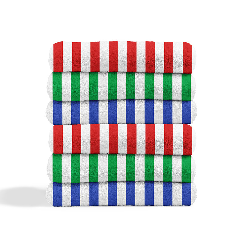 Toalla de baño teñida de hilo de algodón transfronterizo Toalla de estera de playa Mantón europeo y americano Baño de baño de natación para adultos Toalla de baño a rayas de algodón en stock