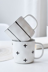 創意辦公室馬克杯茶杯個性高顏值粗陶陶瓷杯子北歐水杯咖啡杯LOGO