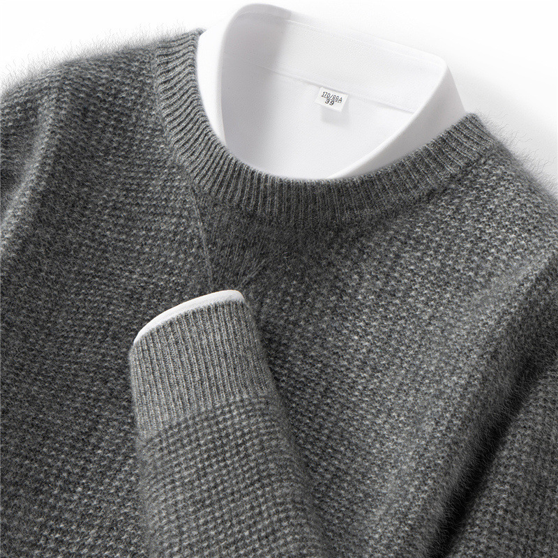 New winter model, round-neck, thickened, high-end cashmere base shirt for men, suitable for commuting, loose-fitting, warm, skin-friendly knitted sweater New winter model, round-neck, thickened, high-end cashmere base shirt for men, suitable for commuting, loose-fitting, warm, skin-friendly knitted sweater