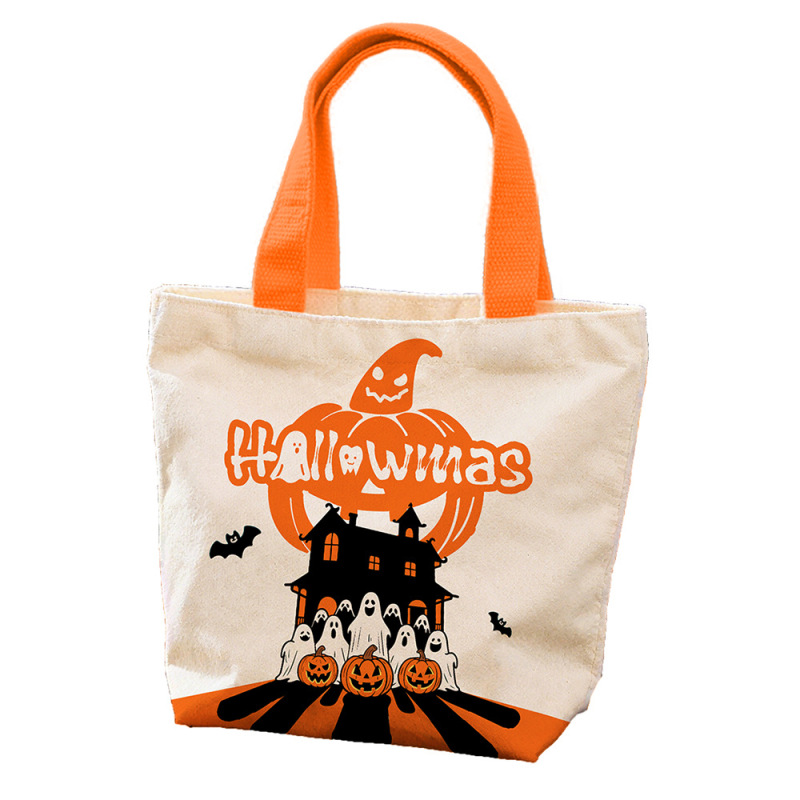 国境を越えた新しいハロウィーンのキャンバスショッピングバッグクリスマスイブ環境に優しいバッグホリデークリエイティブポータブルギフトバッグのカスタマイズ|undefined