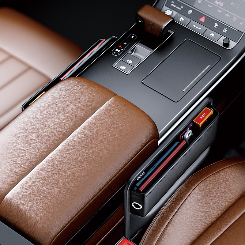 Opbergbox voor de ruimte tussen de achterbank, lekvrije organizer voor in de auto, multifunctioneel universeel autoaccessoire._voghion.com