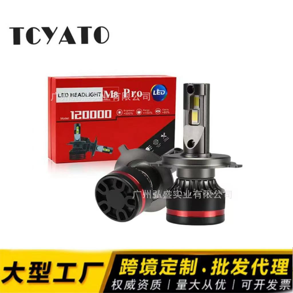 Faros LED de coche de tubo de cobre único transfronterizo M8 en punto Luces LED de coche de alta potencia 50W H4H7H11