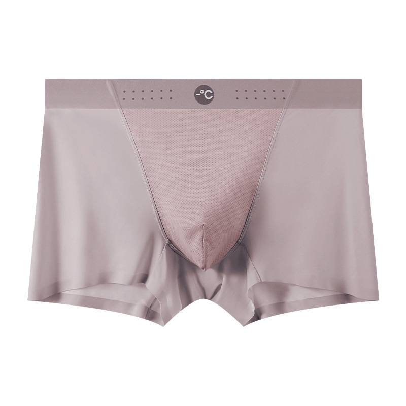 Ropa interior de seda de hielo para hombre cuatro esquinas verano fino, transpirable, de secado rápido, gran tamaño 2025 nuevo suelo para hombre, cabeza de calzoncillos bóxer de seda de hielo
