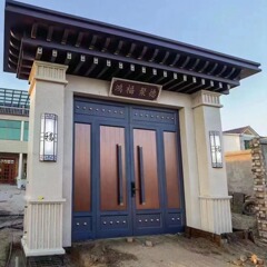 中国式ドアのアルミニウム合金の玄関の別荘の庭のアルミニウムの芸の金の大きい扉の新しい中国式の簡単なアルミニウム合金のダブルドア