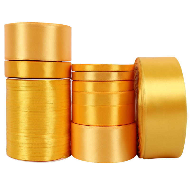 金黄色丝带缎带礼品包装白酒盒茶叶盒彩带黄条布条子喜糖盒丝带