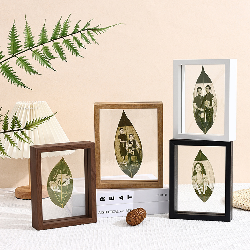 Factory direct leaf carving double-sided transparent glass photo frame wholesale table 67810 inch plant specimen frame picture frame Factory direct leaf carving double-sided transparent glass photo frame wholesale table 67810 inch plant specimen frame picture frame