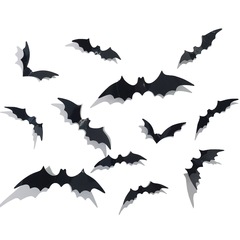 ハロウィンコウモリ 3D ステッカー ステッカー シーンレイアウト 黒コウモリ クモ フェスティバル装飾 小さな大きなコウモリ