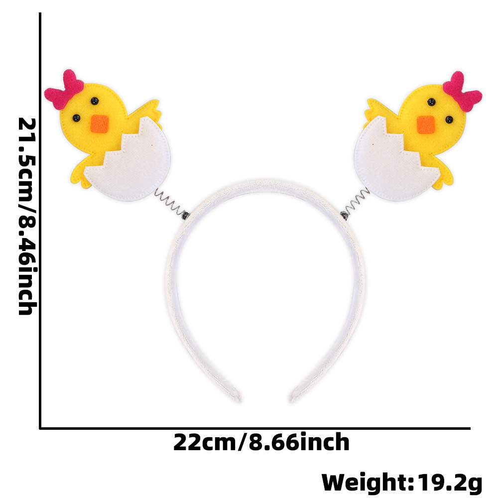 Amazon nueva decoración de pascua cabello cascada conejo pollo huevo tocado de dibujos animados para niños animales bandas de cabeza