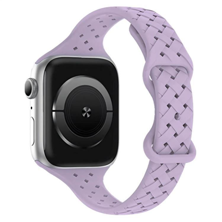 xDfind Butterfly Buckle trenzado correa estrecha de silicona para Apple Watch 42 / 44 / 45 / 46 / 49mm / Ap