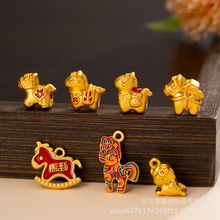 2026本命年生肖马配件卡通五福马马上有钱隔珠diy手工串珠手链配