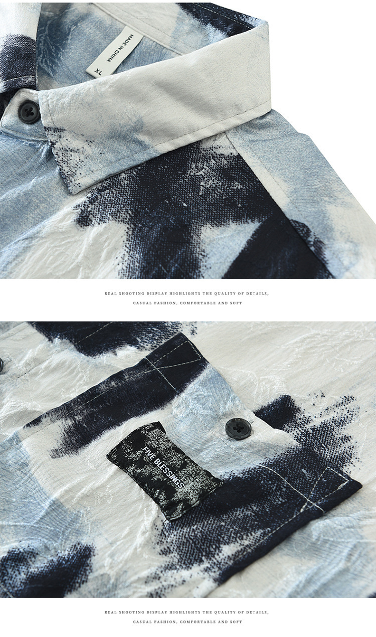 2026 New Trendy Printed Short-Sleeve Shirt For Men, Fashionable Versatile Casual Loose Top, Wholesale Available_viptrois.com