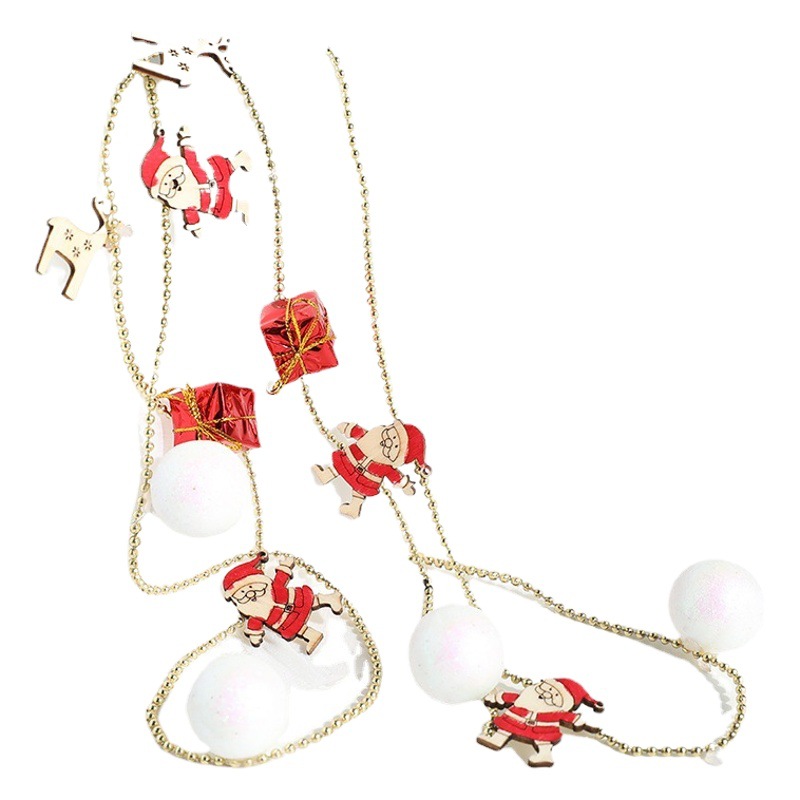 Hong kong heng navidad 165cm planeta de cinco puntas bolsa de regalo de fruta de pino adornos de navidad cadena de la cadena decoración del árbol de navidad colgando cadena