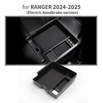 Suitable for 19-25 Models of Ford Ranger Center Console Armrest Storage Box Car Storage Accessories Modification (Car storage bag/box) - 24-25-ranger-armrest-box-storage-box-north-americaelectronic-handbrake