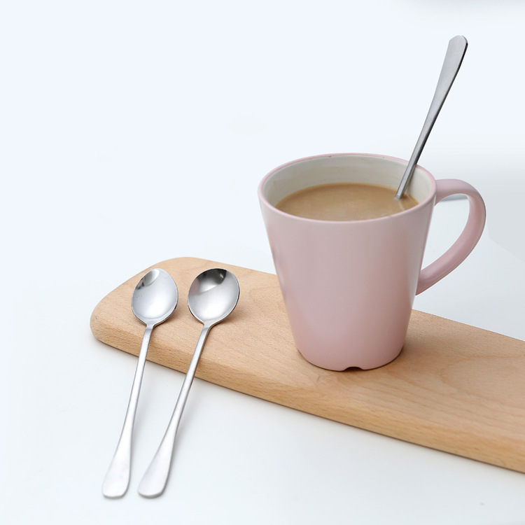 Stainless Steel Lg-handled For Home Restaurant Use, Stirring Coffee Spo, Korean-style Dessert And Milk Tea Small_voghion.com