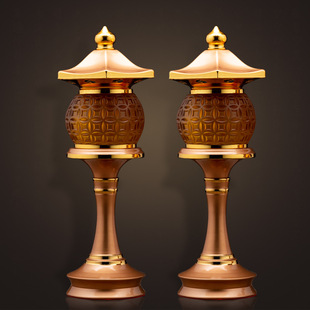 Сплав сплава лампа для богатства бог медная монета фонарь фонарь застекленные длинные маяки молитвы поклонение Бога Лампа