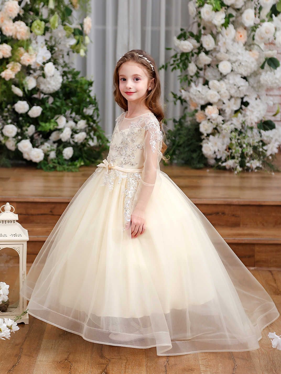 Vestidos para niños 2025 nuevo vestido de princesa para niñas dulce estilo occidental niña esponjosa traje de piano para niñas