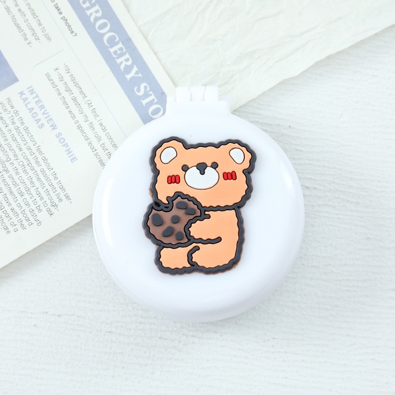 Lindo pequeño espejo portátil mini cojín de aire peine chica plegable bolsa de aire peine de masaje peine espejo integrado