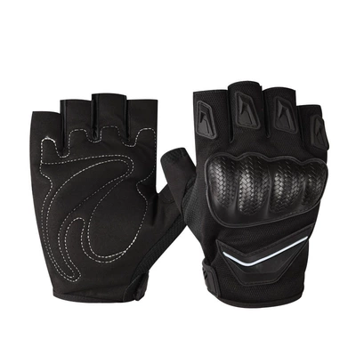 Motorcycle Motorcycle Gloves Wear-resistant Drop-resistant Non-slip Breathable Outdoor Mountaineering Hard Shell Cycling Half-finger Gloves (Motorcycle Safety Supplies) - black