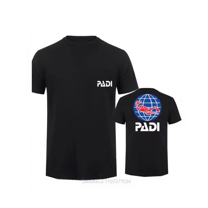Scuba Diver Padi T-Shirt Men's Quick Dry T-Shirt Hip Hop Shirt Short Sleeve Top Round Neck Casual Short Sleeve