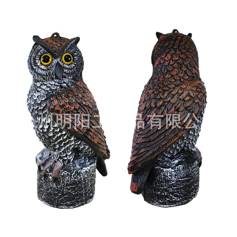 仿真猫头鹰摆件右侧歪头吓鸟诱饵工艺品户外花园庭院阳台门廊装饰|undefined