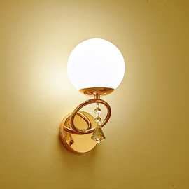 壁灯卧室床头灯现代简约客厅金色北欧轻奢防蚊虫led带开关墙壁灯