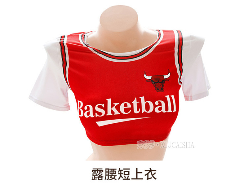 Cheerleader Roleplay Costume Set with Top, Mini Skirt and Thong — detail image 13