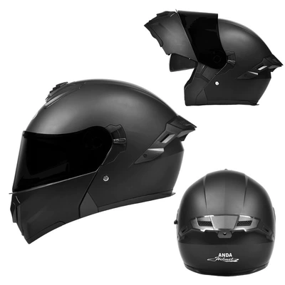 Motorcycle Safety Supplies – Helmet - matt-black-3c-certification-class-a-black-tea-mirror-free-high-definition-mirror-m-suitable-for-head-circumference-57-58