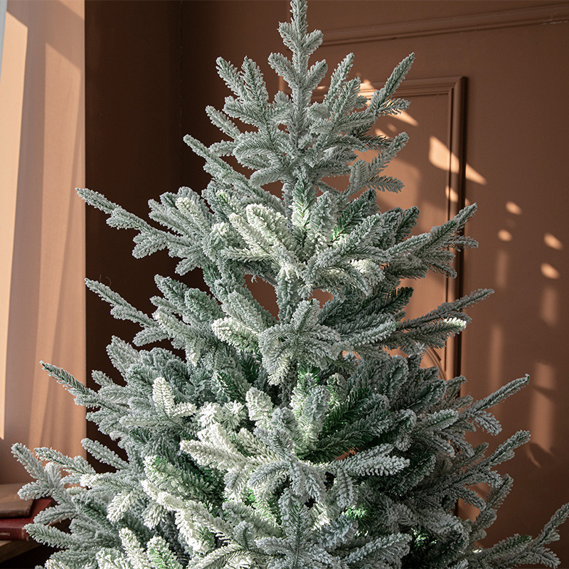 Suministros de decoración navideña árbol de Navidad árbol de nieve 1,8 m PE hoja mixta pegajoso pino blanco fruta cayendo nieve simulación árbol de Navidad