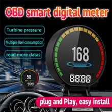 P15智能行车电脑OBD2系统2.84寸液晶彩屏信息无需反射HUD抬头显示