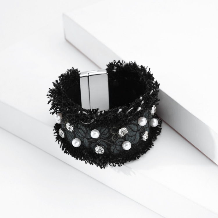 Bracelet Perles Strass En Denim Imprimé Rétro display picture 9