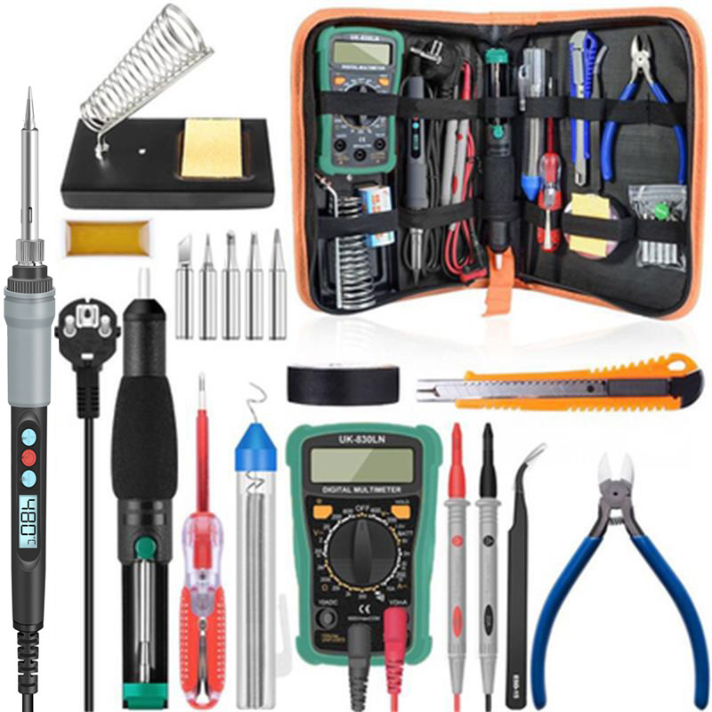 Foreign Trade Soldering Iron Welding Set 110V/60W Welding Gun Kit with Multimeter Welding Tool Bag with Digital Display
