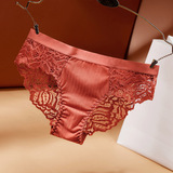 Сексуальные шелковые трусы, кружевные штаны, нижнее белье, большой размер, с акцентом на бедрах