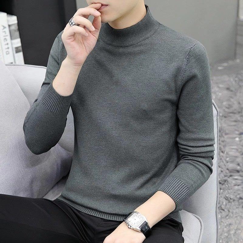 다크 그레이 하프 터틀넥