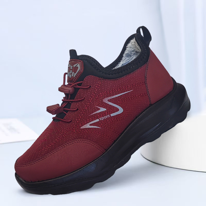 冬季新款老人棉鞋女加绒厚保暖防水健步鞋聚氨酯老北京妈妈雪地棉