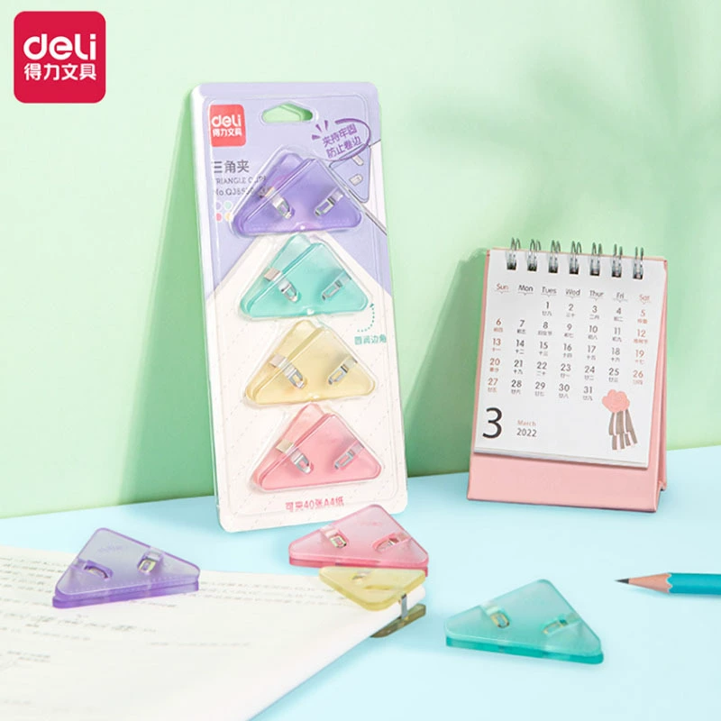Треугольный угловой зажим Deli QJ8530, папка для тестовых работ, хранение и упорядочение для учеников начальной школы, информационная папка для документов