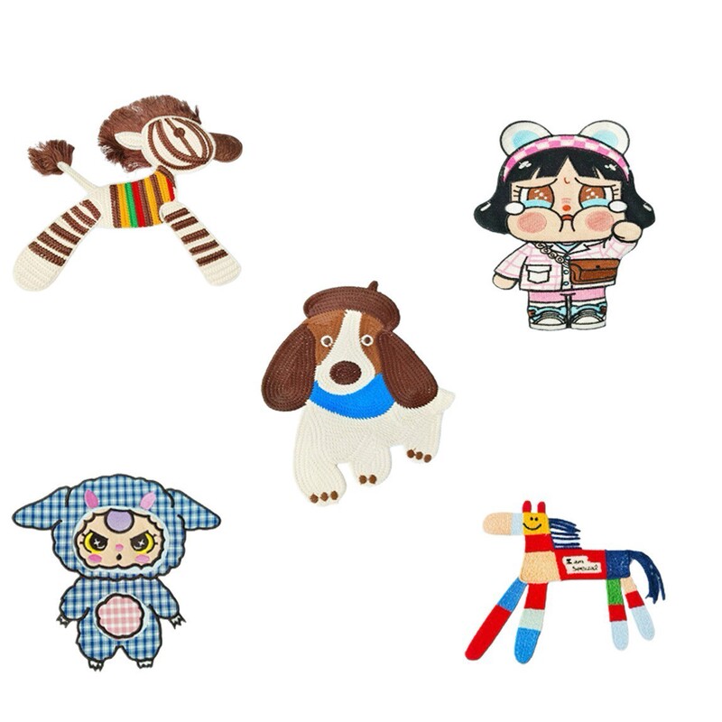 Cartoon Cute Computer Embroider Cloth Stickers Cute Unicorn Lamb Patch Stickers Clothing Bags DIY Decorative Accessories