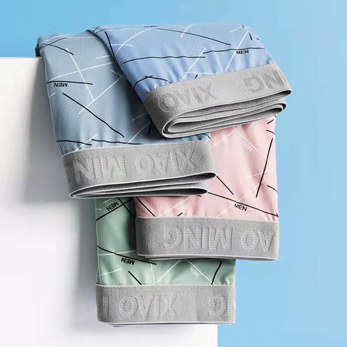 Men's flat-fitting underwear, youth large size, antibacterial crotch sports four-sided shorts, breathable mid-rise briefs