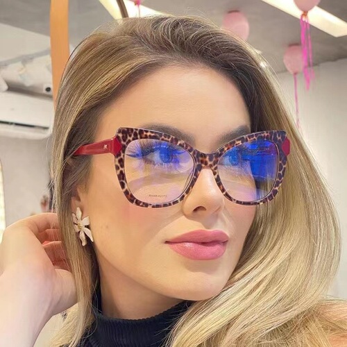 Fashionable Transparent Anti-Blue Light Glasses Wholesale 2024 New Arrival European and American Style Cross-border Spring-Hinge Plain Glasses with Myopia Frames