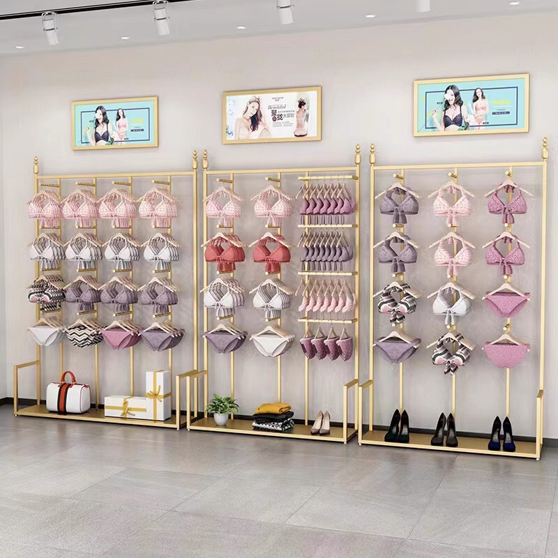 High-end underwear store floor display rack wall bra shorts display rack shopping mall single-sided multi-layer underwear shelf