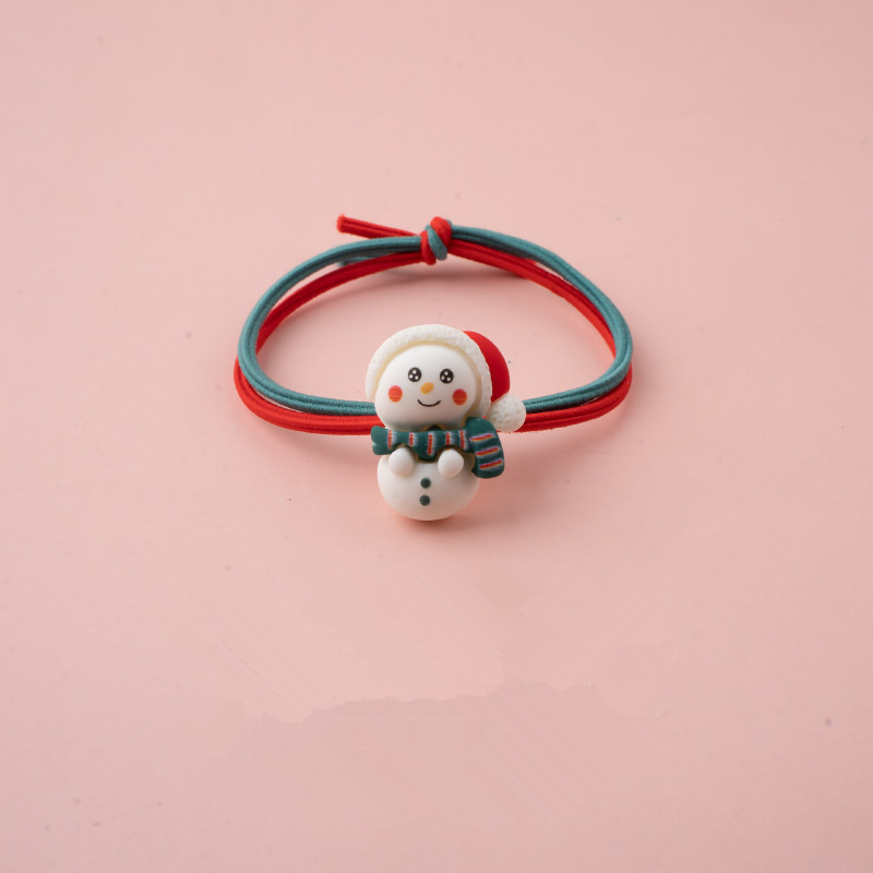 かわいいクリスマスの髪飾りひも日韓少女の髪ひも学生の髪輪ネット赤ins皮カバー子供の皮筋|undefined